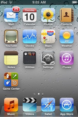 Original Ipod Touch Home Screen. Adventurous iPod Touch 3rd Gen
