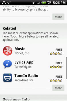 Android Market Applications Page Bottom