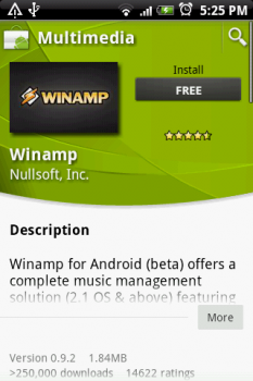 Android Market Applications Page top