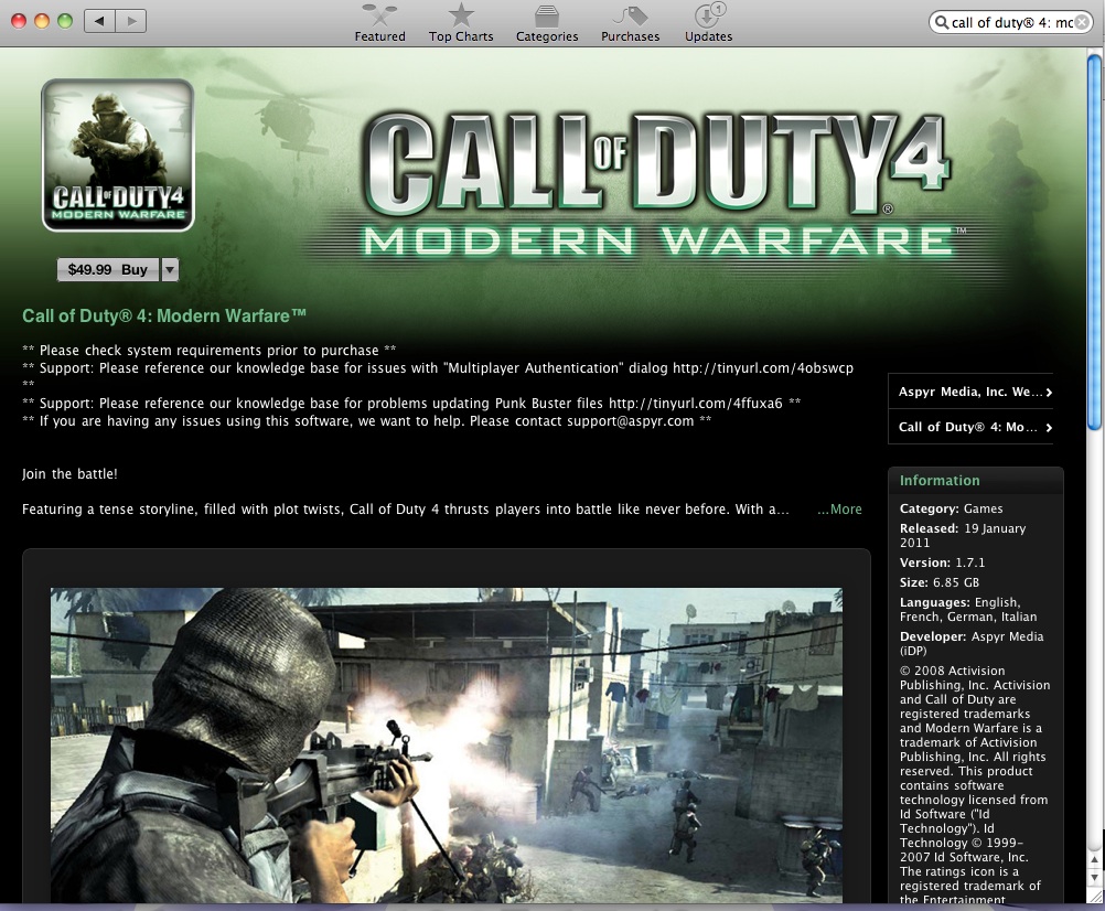Call of Duty 4: Modern Warfare System Requirements