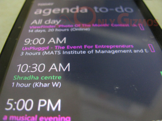 FB Calendar on Windows Phone 7