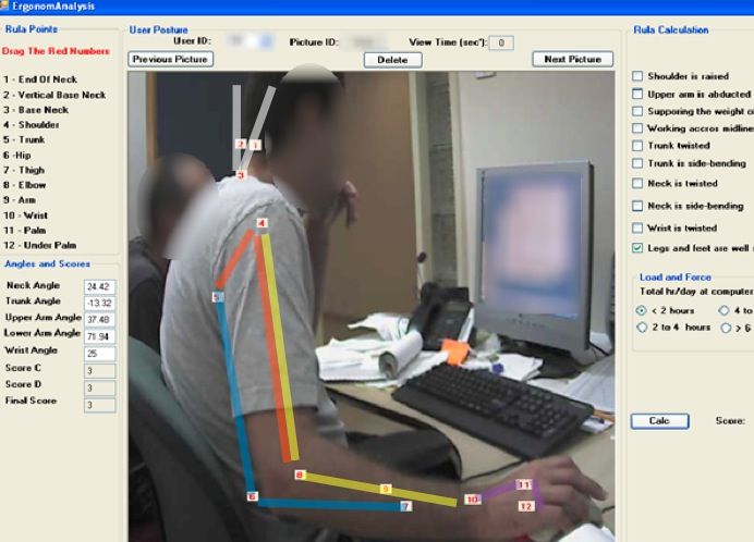ergonomics analysis by webcam