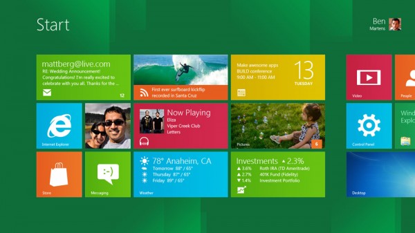 Windows 8 Homescreen UI