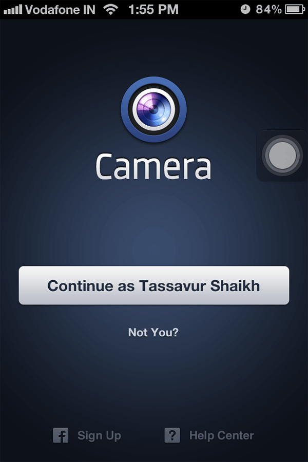Facebook Camera App for iOS