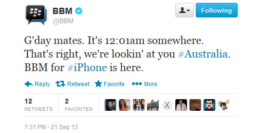 BBM for iPhone in Australia