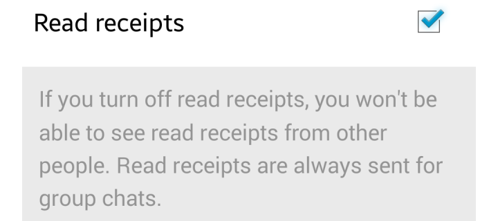 turn off read receipts android