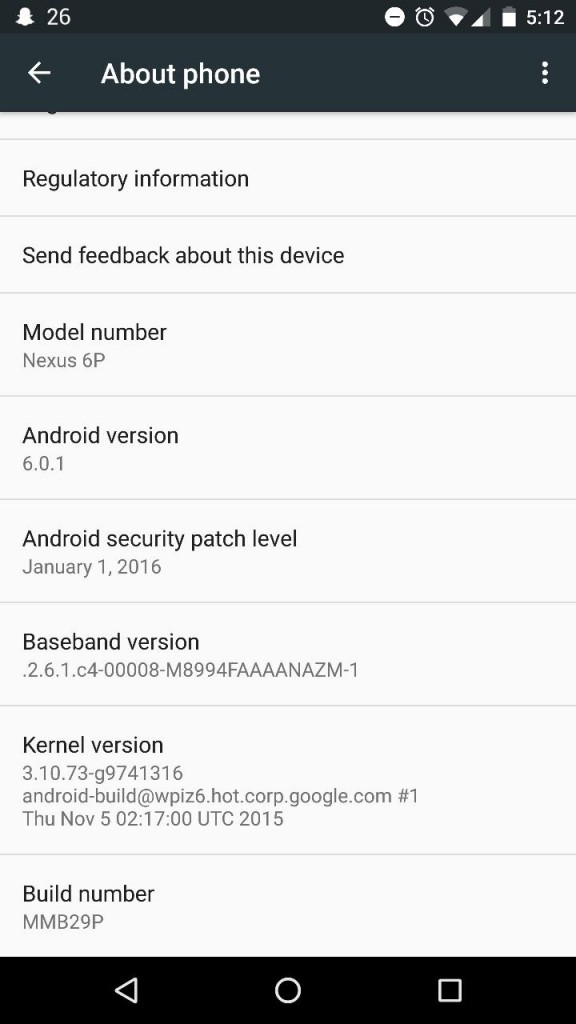 Nexus 6P-Jan patch