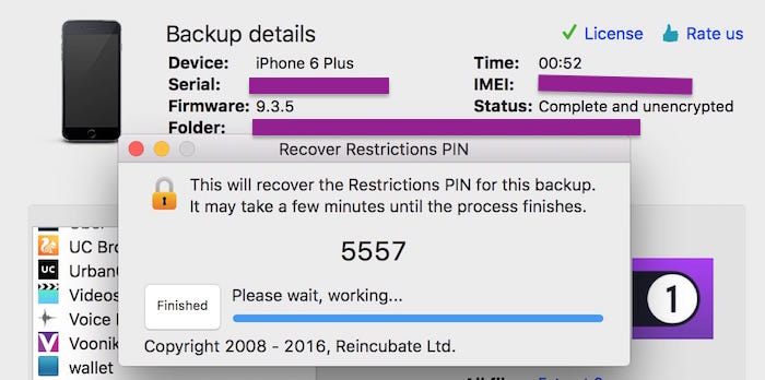 restrictions passcode iphone backup extractor free
