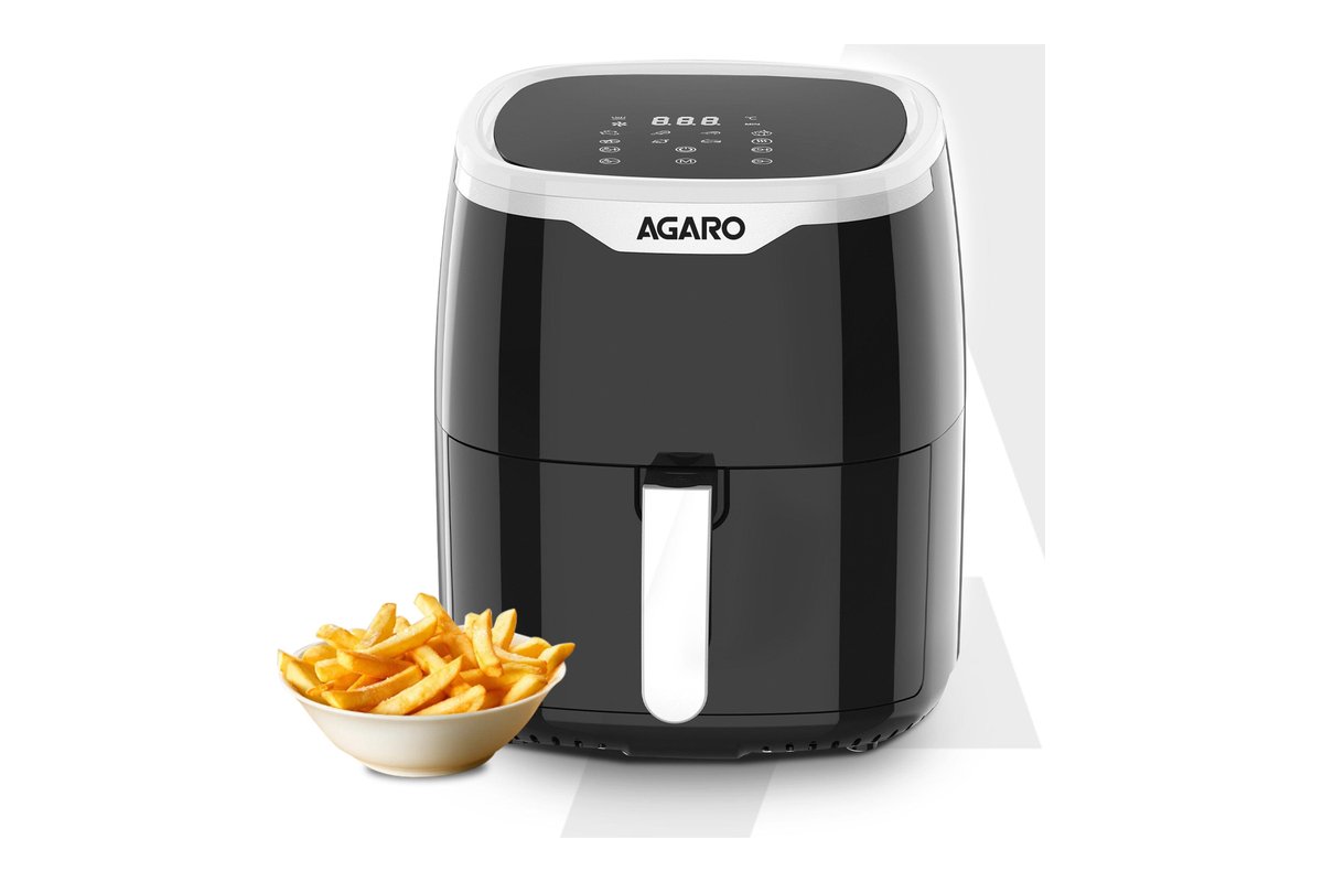 Agaro Galaxy 4.5 L digital air fryer with touch controls, in black
