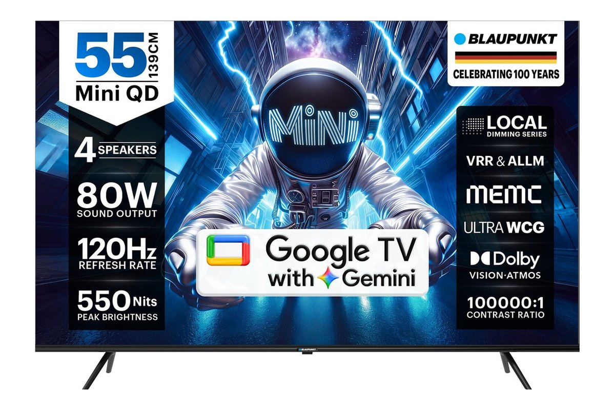 Blaupunkt BQD55Mini7044 55-inch Mini QD TV, official product render
