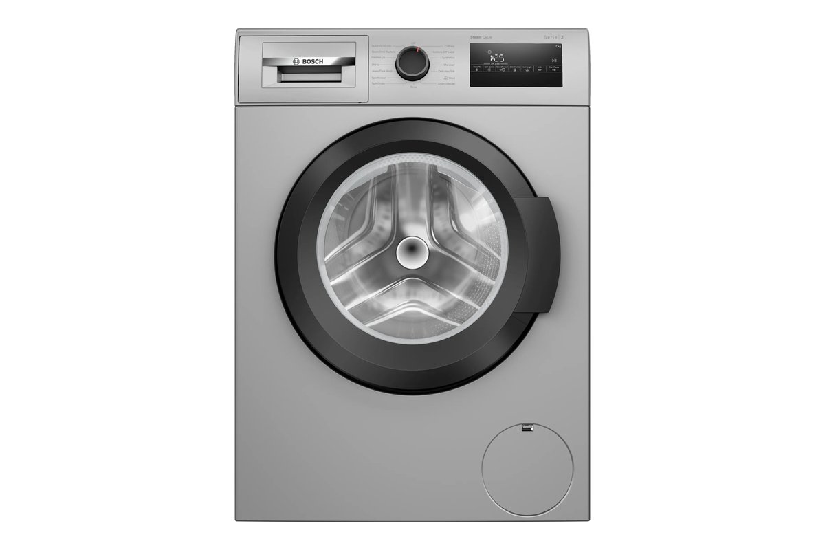 Bosch WAJ24266IN 7 kg Series 2 front-load washing machine in silver, front view