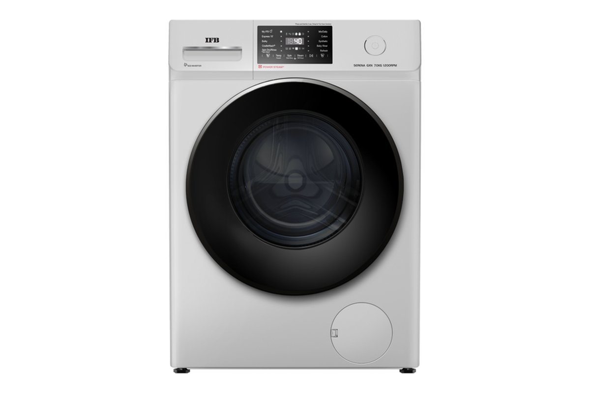 IFB Serena 7012 7 kg front-load washing machine, front view (Serena GXN shown; the VXN differs only in colour)