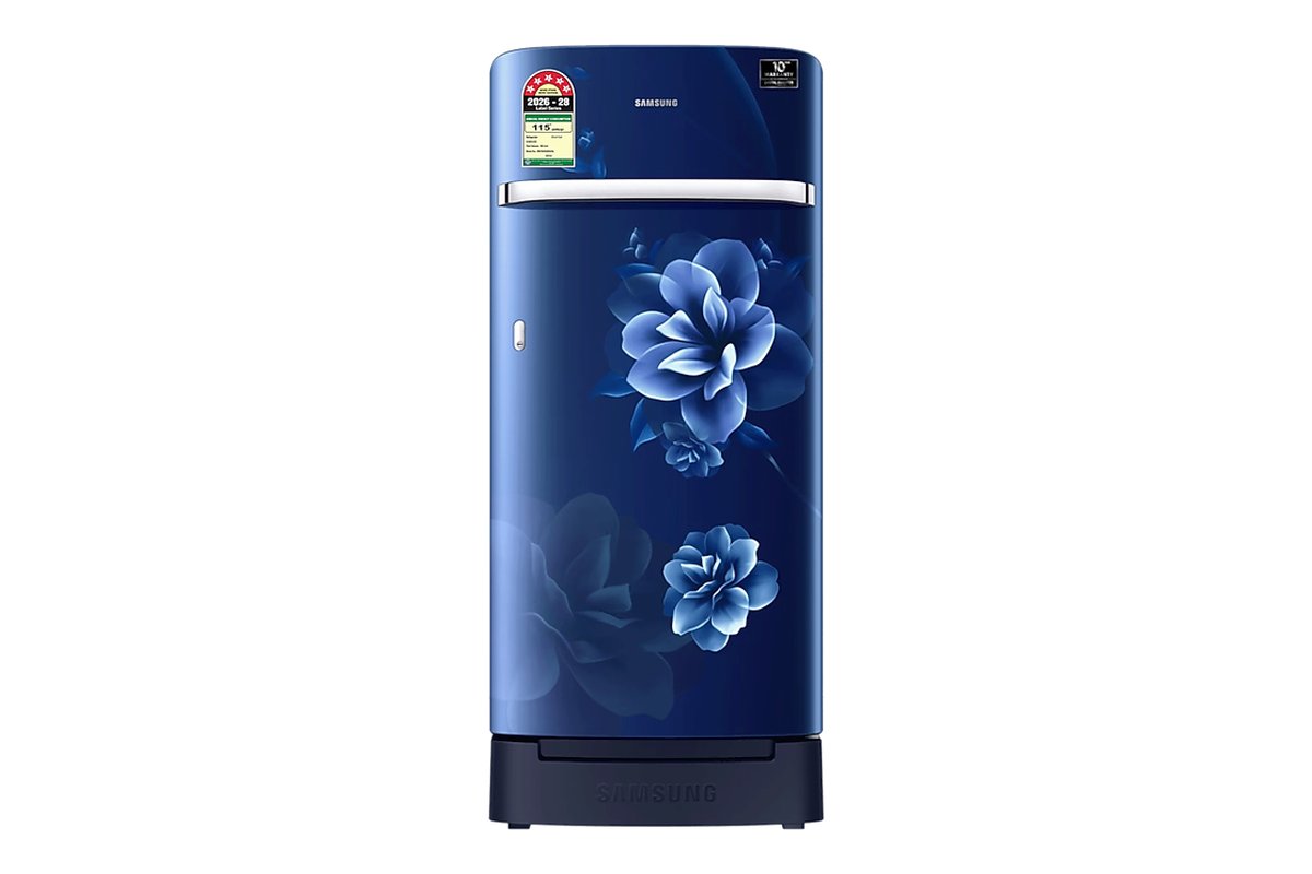 Samsung RR21H2H25CU 189 L 5-star direct-cool single-door refrigerator in Camellia Blue with base drawer