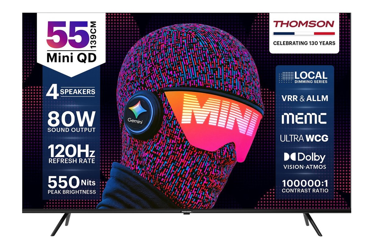 Thomson TH55QDMini1066 55-inch Mini QD TV, official product render