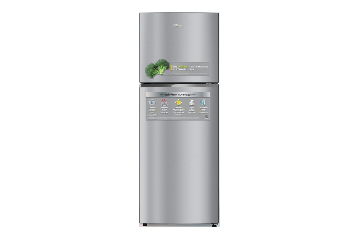 Whirlpool NEO SP278 PRM 235 L double-door frost-free refrigerator in Lunar Steel
